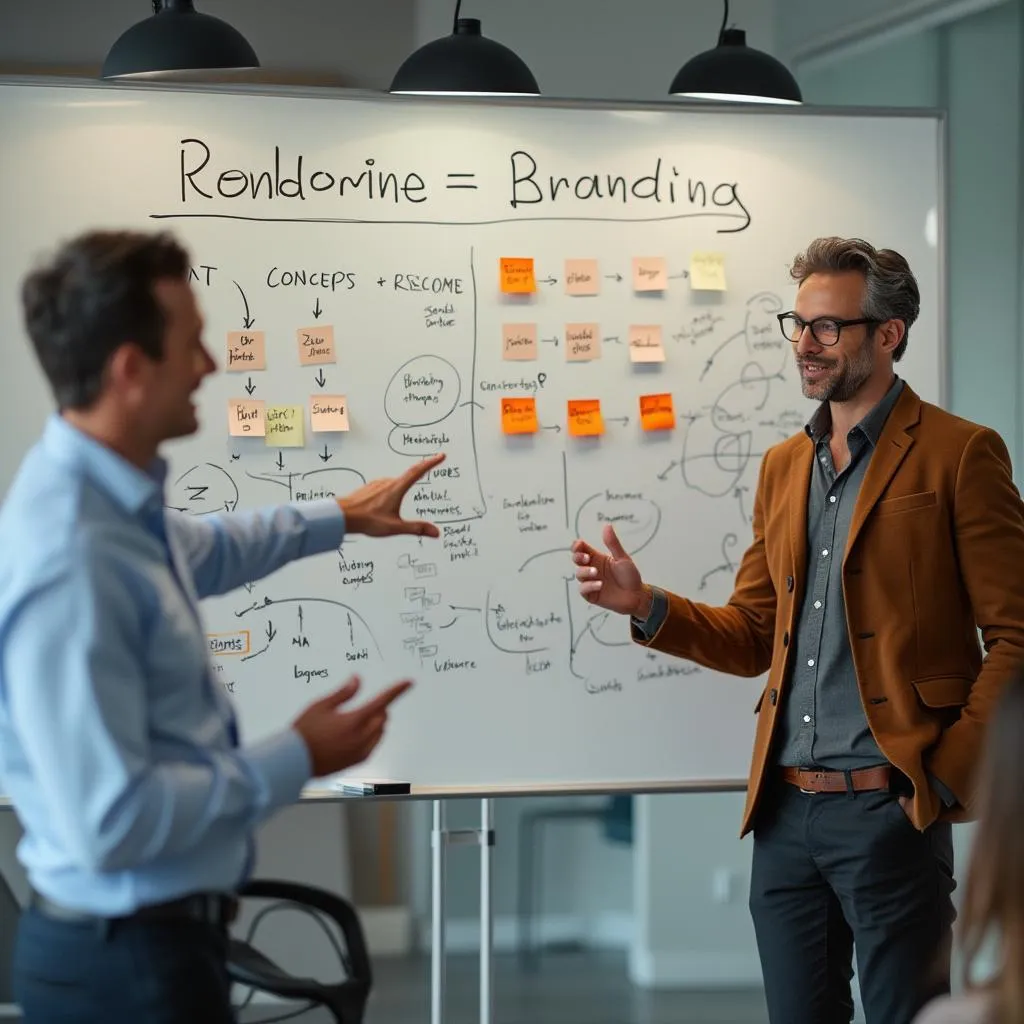 Consultor presentando estrategias de branding